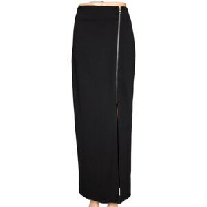 Pixley Delores Black Zipper Detail High Slit Maxi Skirt - Medium